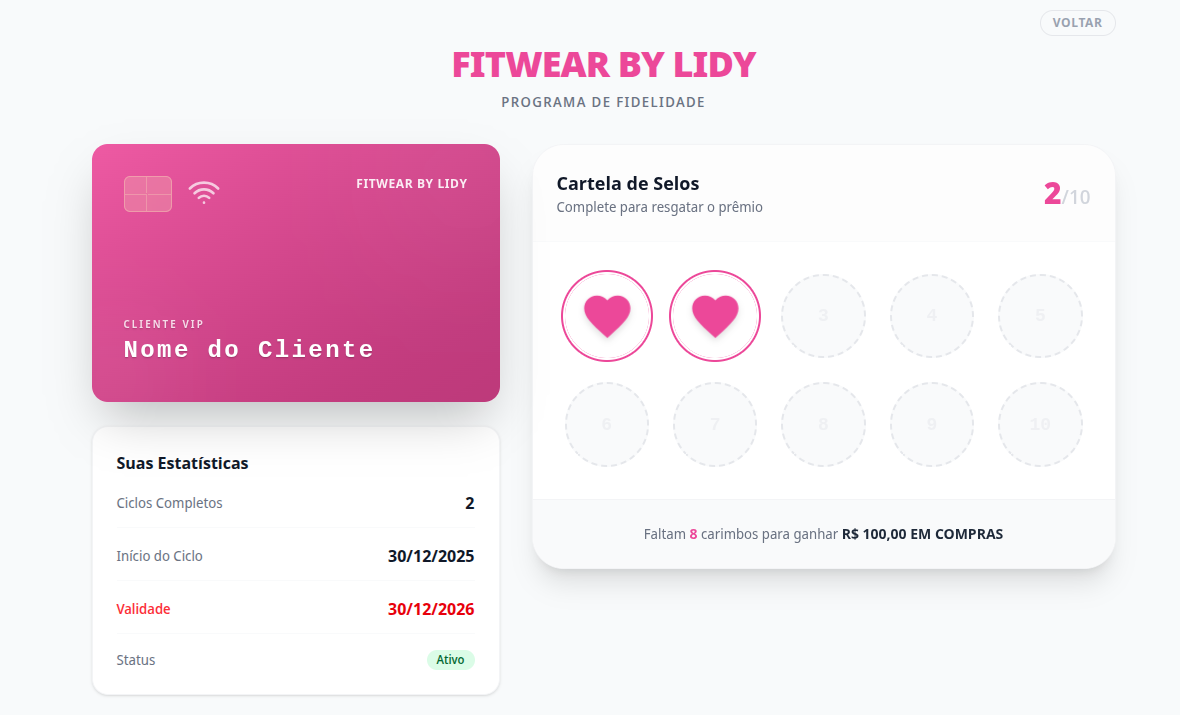 Sistema de Cartão de Fidelidade UseFidelize